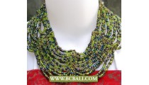 Green Beading Chockers Necklaces Buterfly